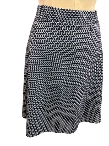 Size 20WP Talbots Woman Navy Blue Dot A-Line Knee Length Pull On Skirt