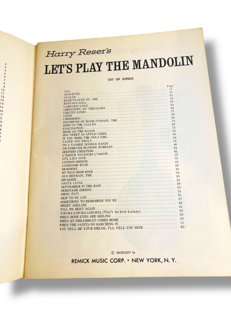 Vintage Harry Resers Let's Play the Mandolin Instructional Book