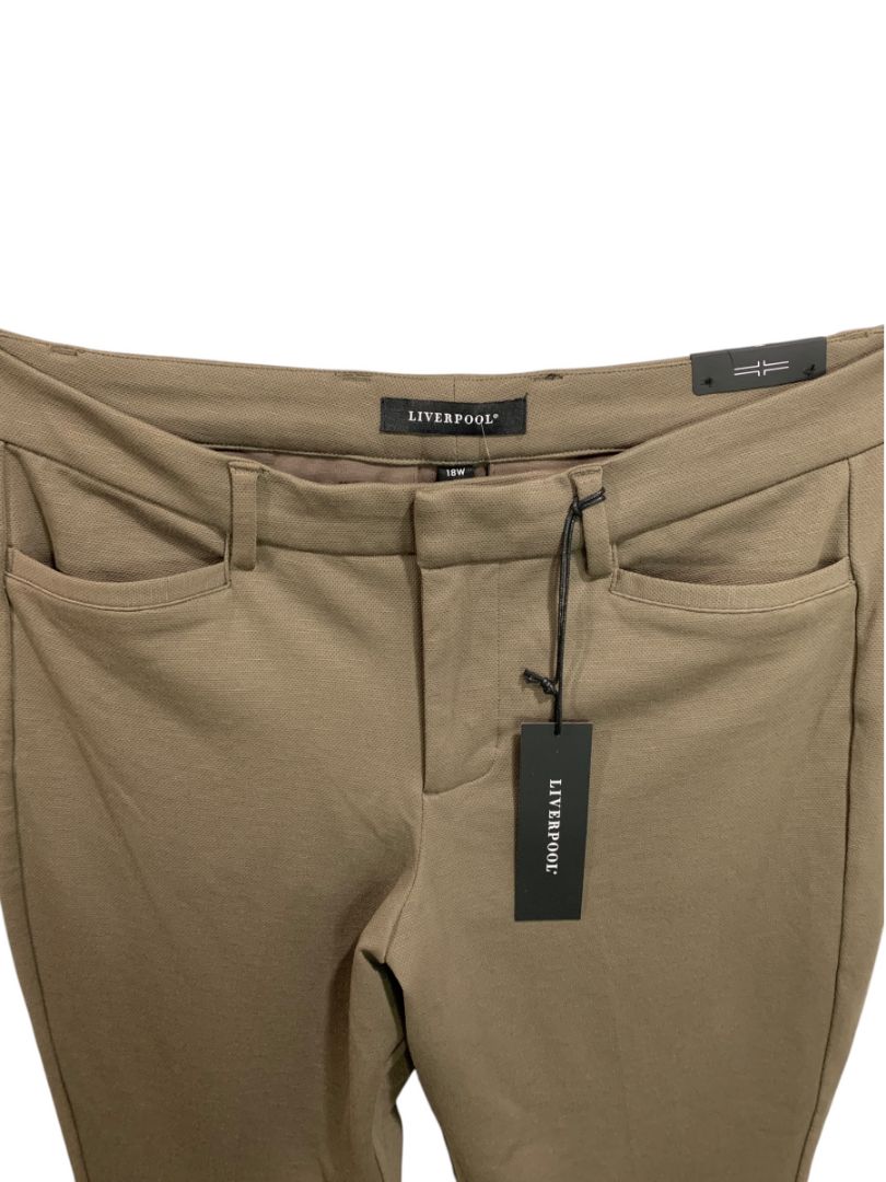 Size 18W Liverpool New Womens Harper Bootcut Pant Trousers Espresso Brown