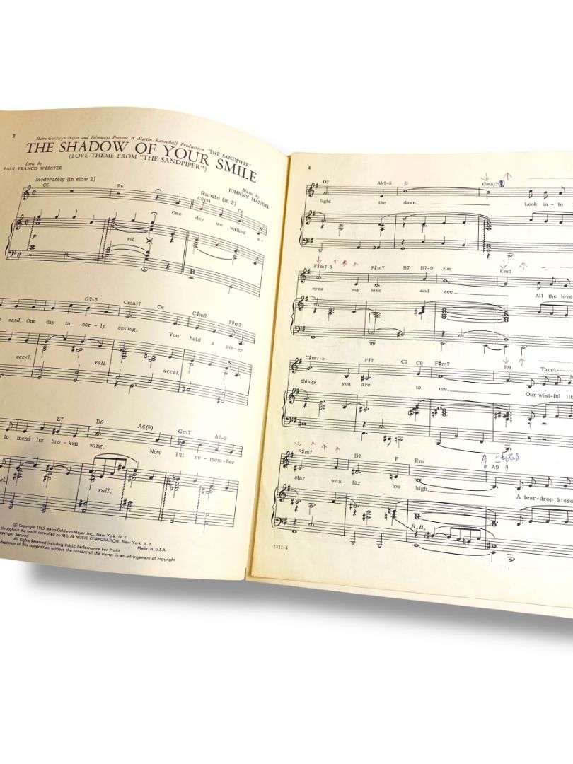 Elizabeth Taylor Richard Burton 1968 MGM Original Sheet Music from The Sandpiper