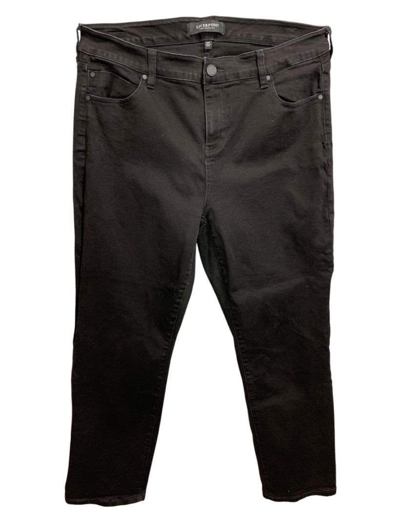 Size 16W Liverpool Womens Black Jeans Stretch Denim Straight Leg