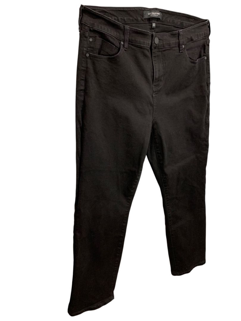 Size 16W Liverpool Womens Black Jeans Stretch Denim Straight Leg