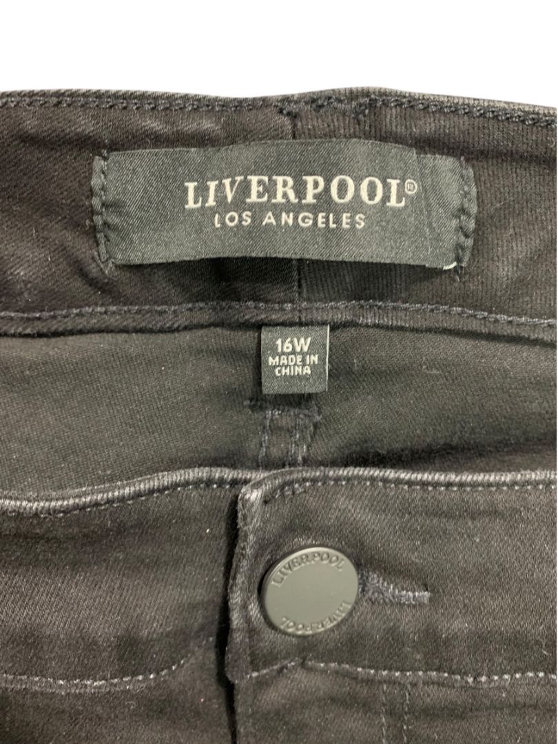 Size 16W Liverpool Womens Black Jeans Stretch Denim Straight Leg