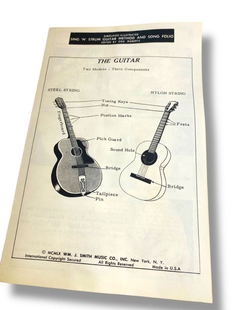 Vintage Sing n Strum Simplified Illustrated Pamphlet Method and Song Folio