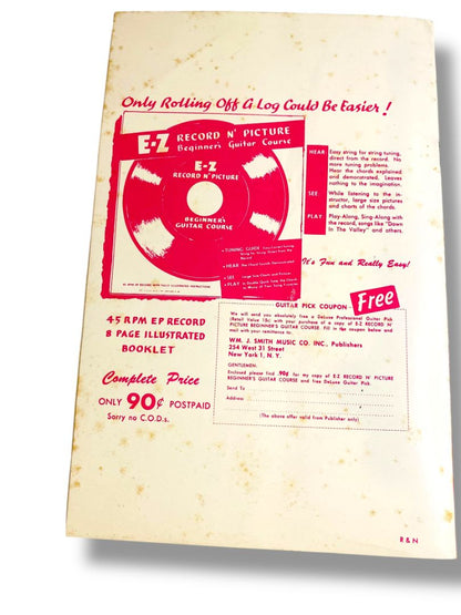 Vintage Sing n Strum Simplified Illustrated Pamphlet Method and Song Folio