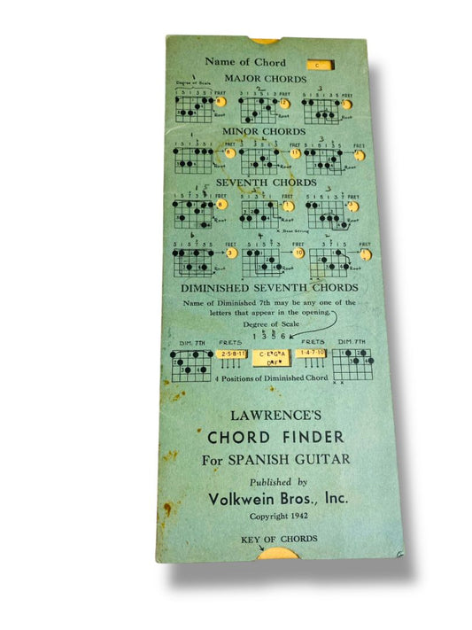 Vintage Lawrences Chord Finder for Spanish Guitar Volkwein Bros