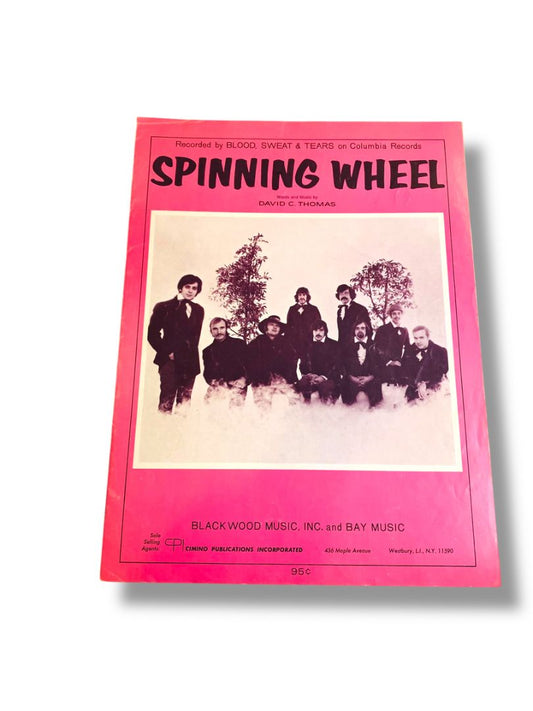 Blood Sweat & Tears Spinning Wheel 1969 Hit Song Vintage Sheet Music 60s Pop Art