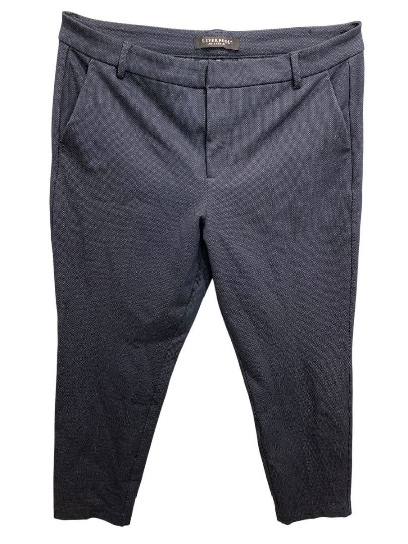 Size 16 (33) Liverpool Womens Navy Blue Dress Pants Patterned Trousers