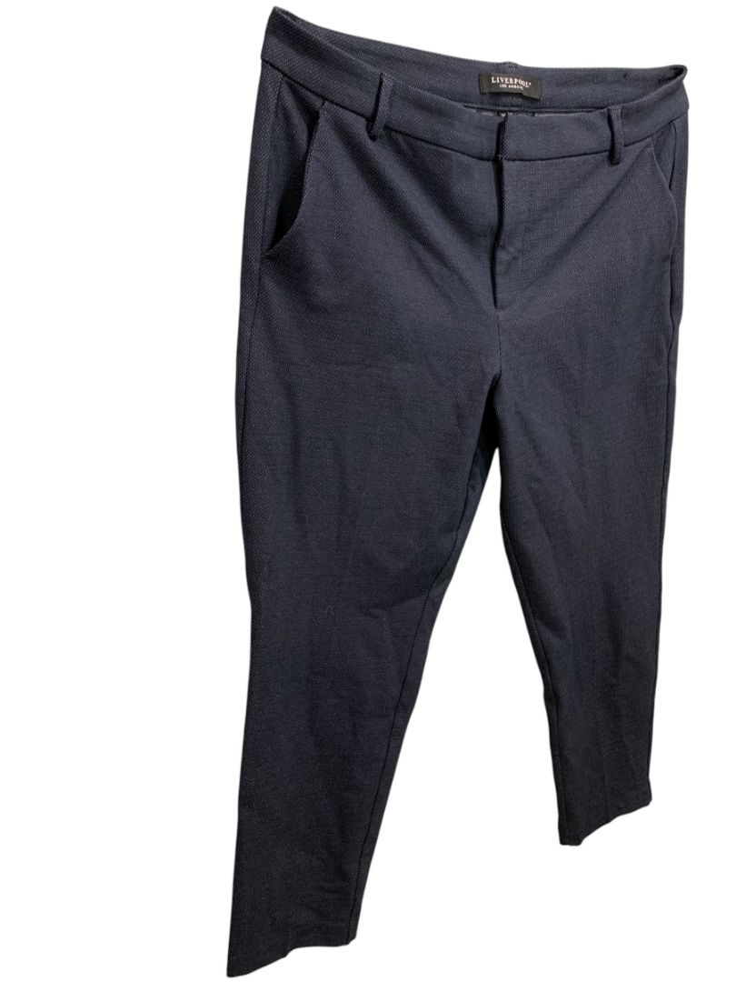 Size 16 (33) Liverpool Womens Navy Blue Dress Pants Patterned Trousers