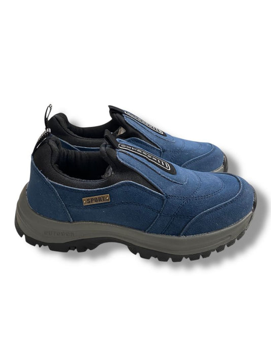 Size 5.5 (38) Mens Blue Suede Slip On Waterproof Anti-Slip Lightweight Walking Shoe Sneaker New