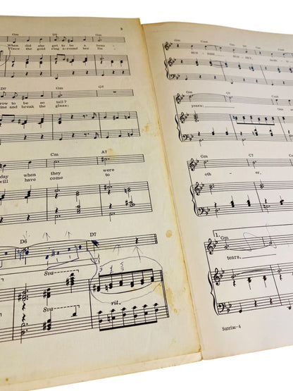 1964 Sunrise Sunset Sheet Music Fiddler on the Roof Bod Harnick Sunbeam