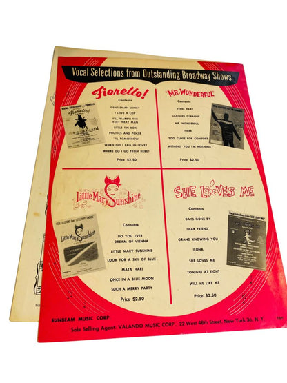 1964 Sunrise Sunset Sheet Music Fiddler on the Roof Bod Harnick Sunbeam