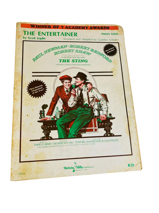 1974 The Entertainer Scott Joplin Sheet Music Belwin Mills Piano Solo