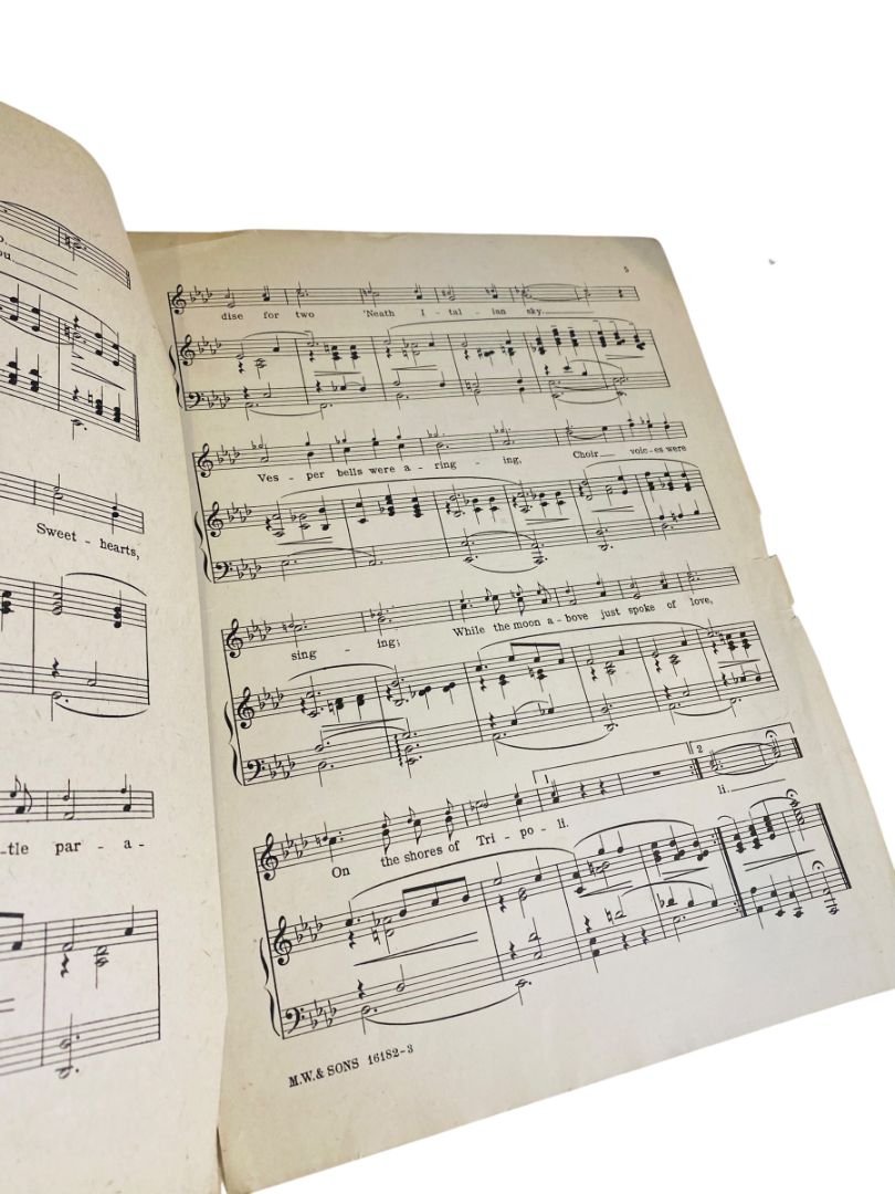 1919 On the Shores of Tripoli Sheet Music Waltz Ballad Witmark Cunningham