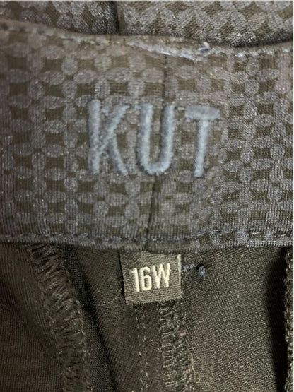 Size 16W Kut from the Kloth Womens Dress Pants Trousers Stretch Navy Blue Black Sparkle