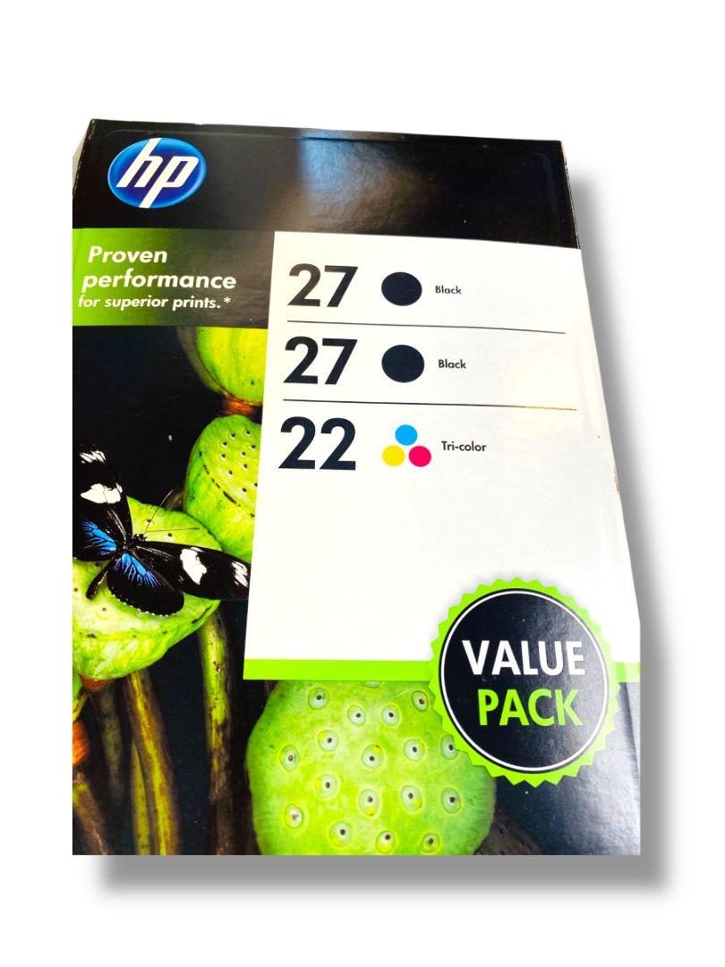 Genuine HP27 Black & 22 Tri-Color Ink Cartridges Combo-Pack Expired 2014