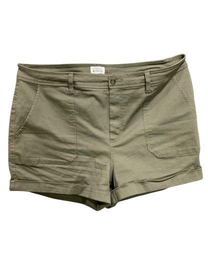 Size 16 Market and Spruce Womens Khaki Green Chino Style Shorts Cuffed