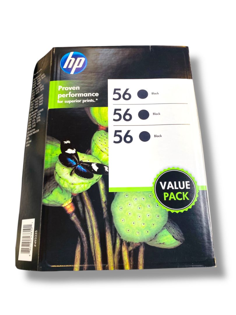 Hp 56 Black Ink 3 Pack Unopened Sealed Genuine OEM Expired 2/14 Tri-Pack