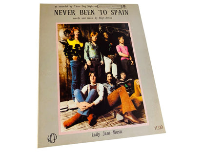 1970 Never Been to Spain Three Dog Night Sheet Music Hoyt Axton Lady Jane Music