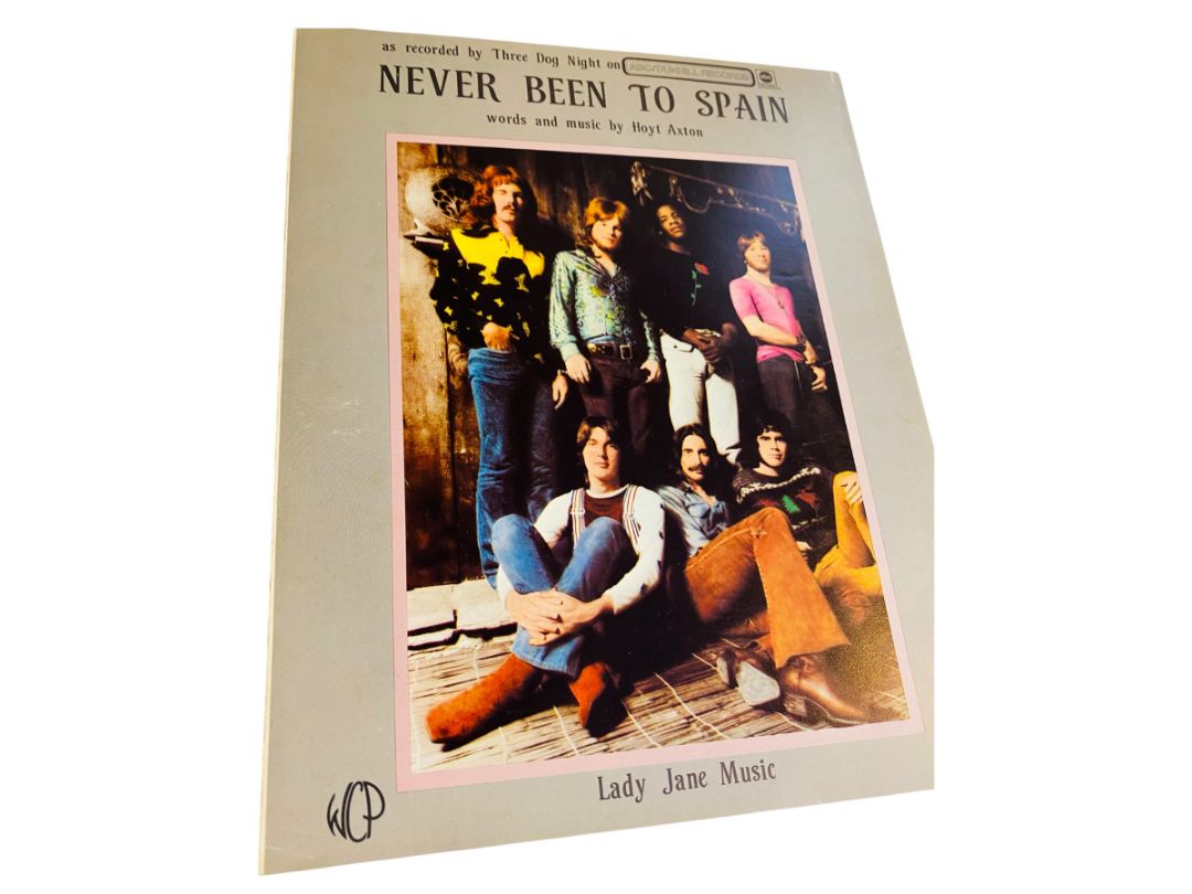 1970 Never Been to Spain Three Dog Night Sheet Music Hoyt Axton Lady Jane Music