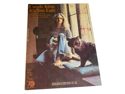 1971 Carole King It's Too Late Sheet Music Screen Gems-Columbia