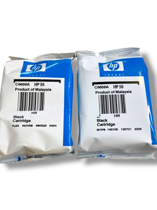2 HP Invent HP56 C66577A Printer Ink Expired Black Cartridge New Sealed