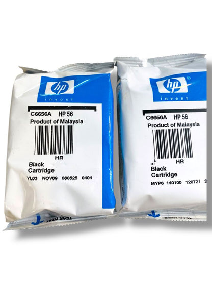 2 HP Invent HP56 C66577A Printer Ink Expired Black Cartridge New Sealed