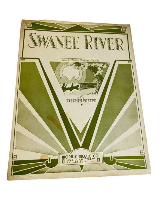 1935 Swanee River Sheet Music Song with Guitar Chords Stephen Foster Morris Music