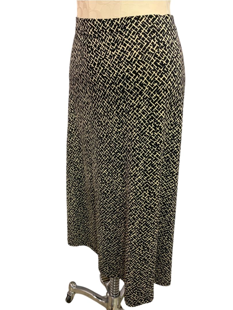 Size XL Talbots Pull On Tan Black Travel Knit New Midi Skirt