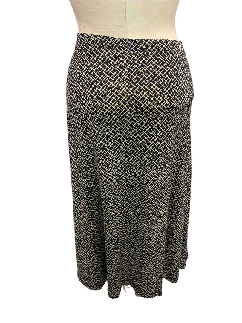Size XL Talbots Pull On Tan Black Travel Knit New Midi Skirt