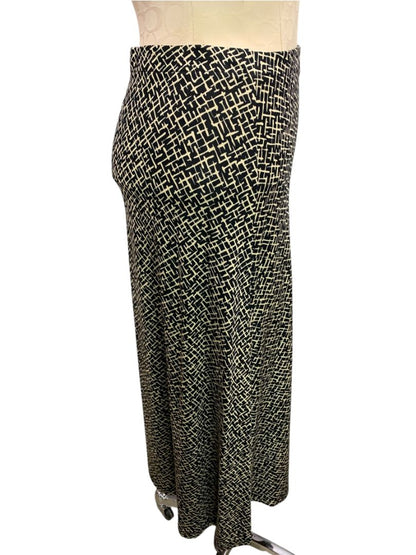 Size XL Talbots Pull On Tan Black Travel Knit New Midi Skirt