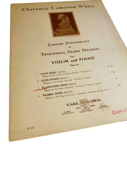 Vintage Clarence Cameron White Sheet Music Violin Piano Traditional Negro Melodies