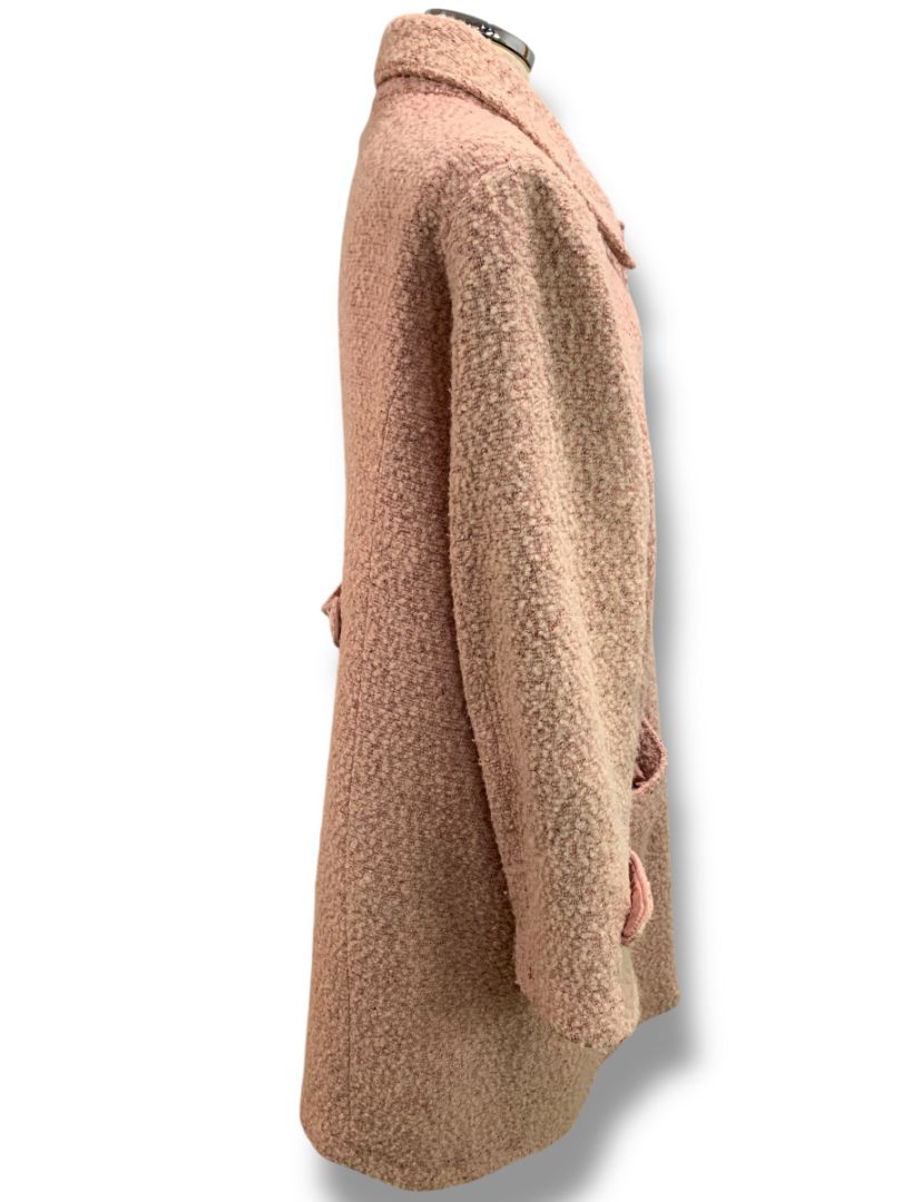 Size 18/20 Avenue Womens Pink Wool Blend Tweed Coat Knee Length