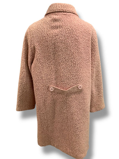 Size 18/20 Avenue Womens Pink Wool Blend Tweed Coat Knee Length