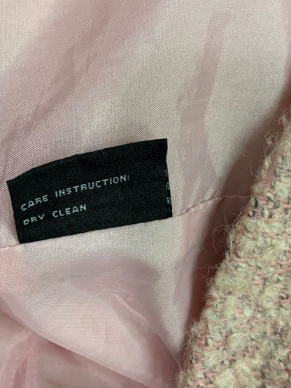 Size 18/20 Avenue Womens Pink Wool Blend Tweed Coat Knee Length