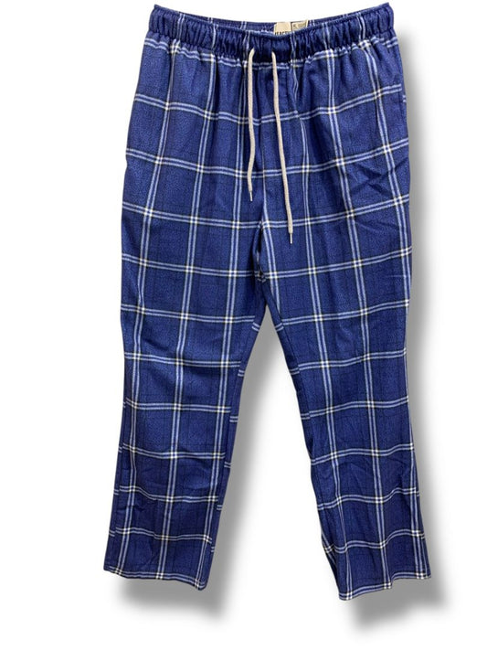 Size XL Kenneth Cole Reaction Mens Fleece Sleep Pants Blue Plaid Pockets