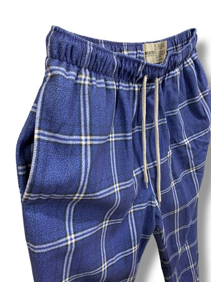 Size XL Kenneth Cole Reaction Mens Fleece Sleep Pants Blue Plaid Pockets