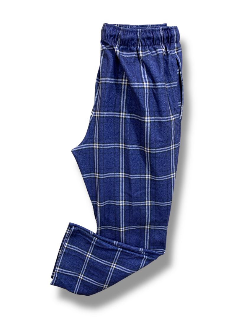Size XL Kenneth Cole Reaction Mens Fleece Sleep Pants Blue Plaid Pockets