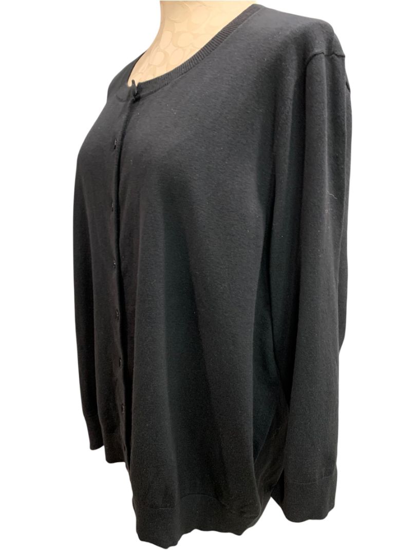 Size 3X Talbots Woman Black Cardigan Sweater New Pima Cotton