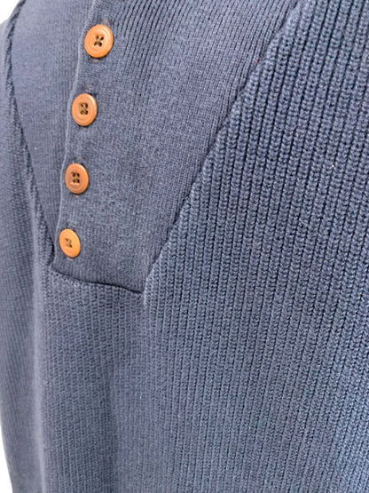 Size Medium Lands End Mens Navy Blue Cotton Sweater