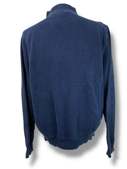 Size Medium Lands End Mens Navy Blue Cotton Sweater