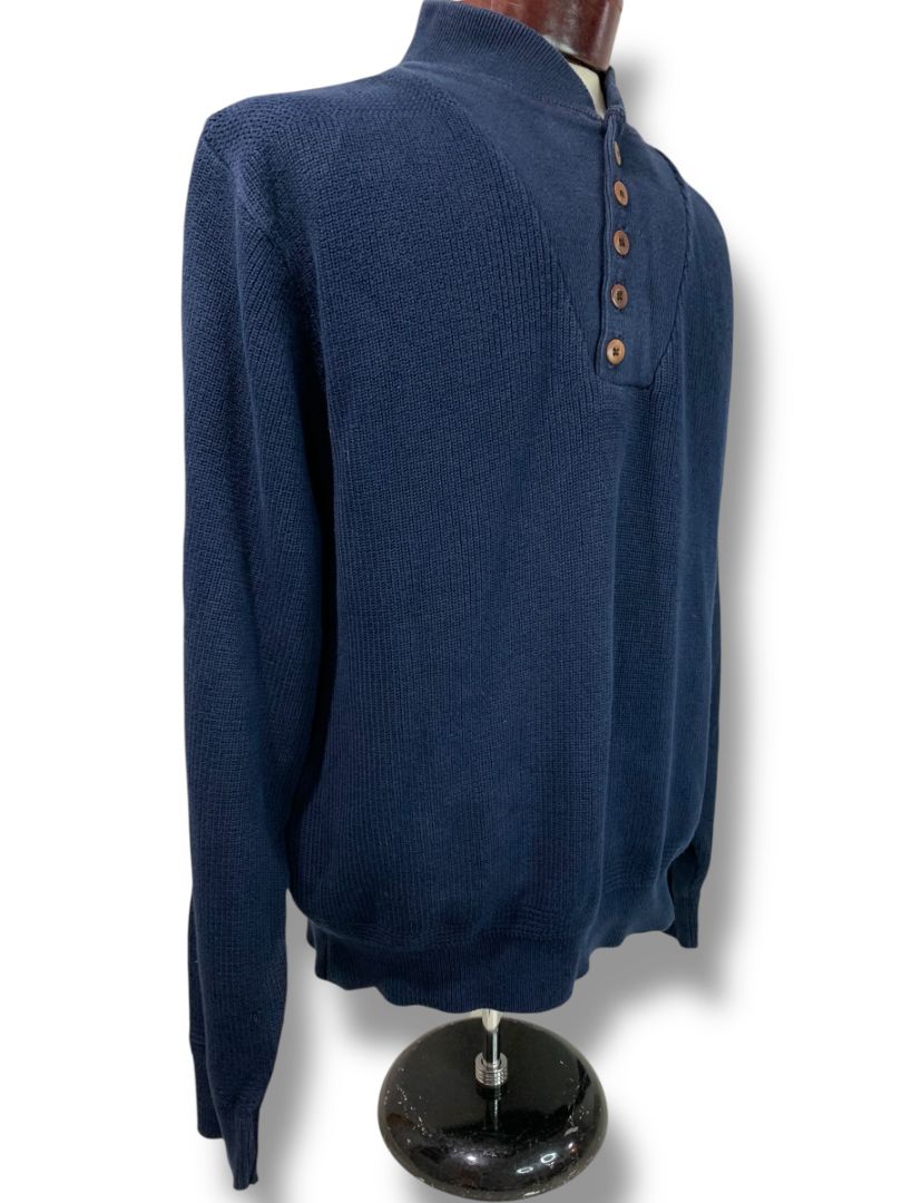 Size Medium Lands End Mens Navy Blue Cotton Sweater