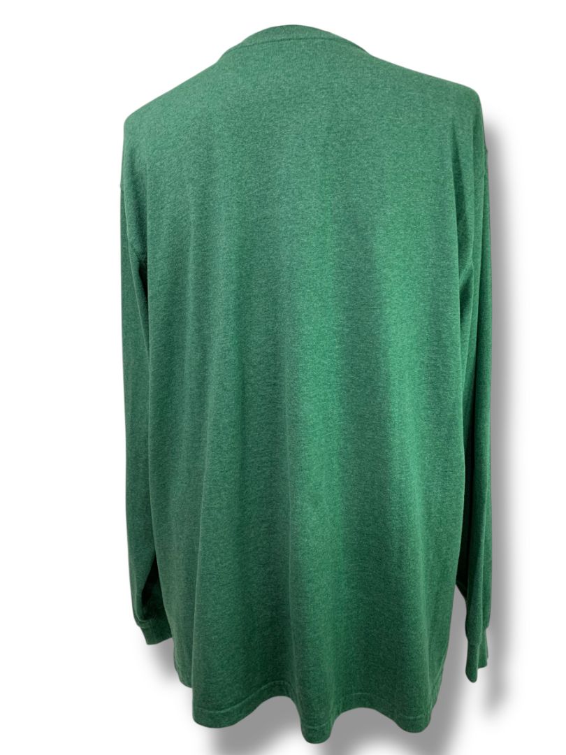 Size XL Carhartt Mens Green Loose Fit Henley Shirt Single Pocket