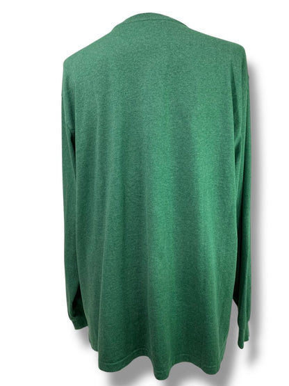 Size XL Carhartt Mens Green Loose Fit Henley Shirt Single Pocket