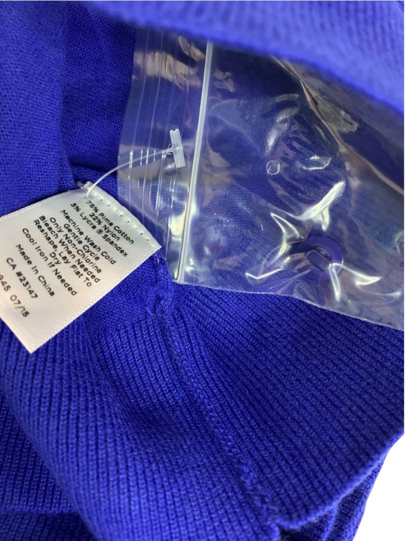 Size 2X Talbots Womens Cardigan Sweater Bright Blue Jay New Pima Cotton