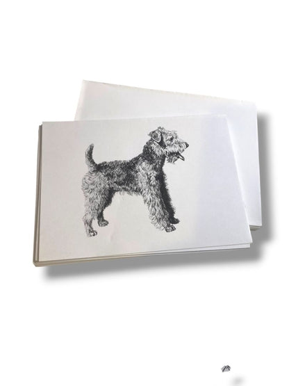 Set of 18 Blank Note Cards and Envelopes Welsh Terrier Pen Ink Print