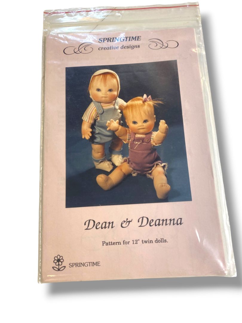 Springtime Creative Designs Pattern for 12" Twin Dolls New Dean & Deanna