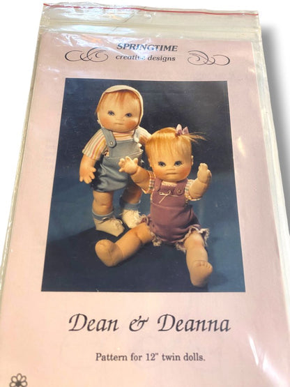 Springtime Creative Designs Pattern for 12" Twin Dolls New Dean & Deanna