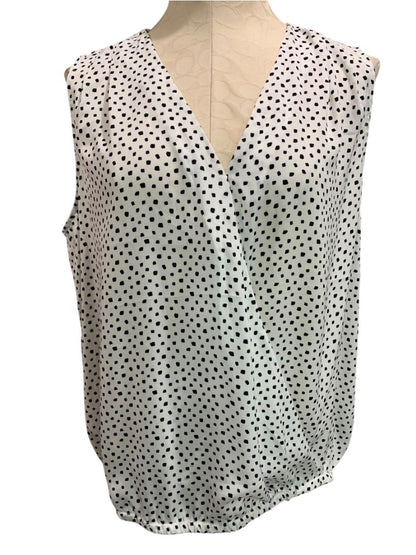 Size XL Liverpool Los Angeles Womens New Polka Dot Blouse Sleeveless