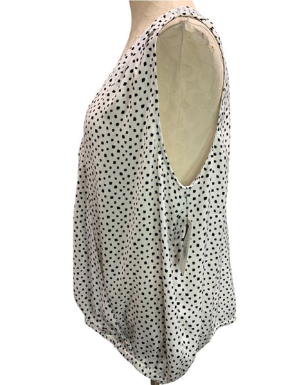Size XL Liverpool Los Angeles Womens New Polka Dot Blouse Sleeveless
